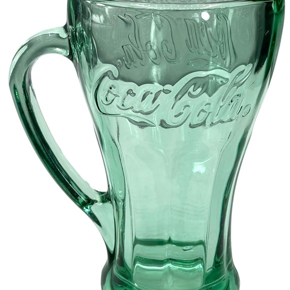 Coca-Cola Vintage Libbey Green Bottle Heavy Duty 14 oz Mug with Handle Set of 4 - Picture 7 of 13